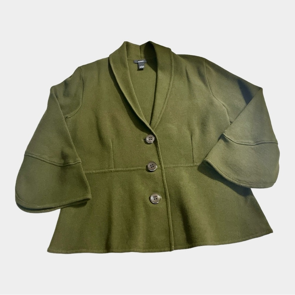 ALFANI Bell-Sleeve Collared Cardigan Women's Size L - Picture 4 of 14